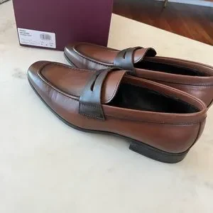 NEVER WORN Bruno Magli Cognac Mineo Leather Penny Loafers BRUNO MAGLI MINEO COGNAC CALF LEATHER PENNY LOAFERS Size 11  main image 2